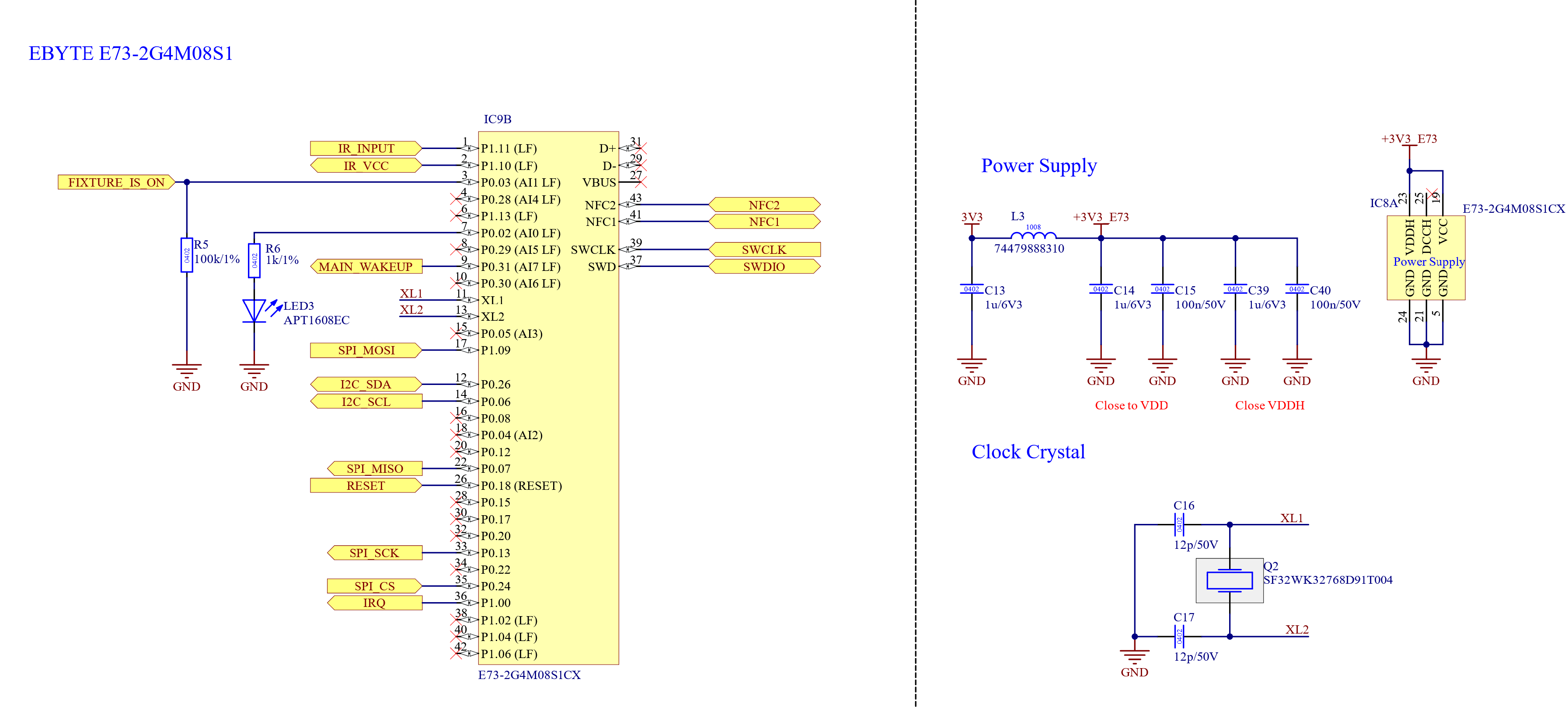 Ebyte E73-2G4M08S1 module schematic